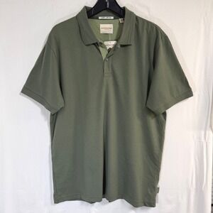 Scotch & Soda Amsterdam Mens Large Green Knit Slub Short Sleeve Polo Shirt NEW
